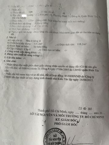 Chính chủ bán nhà cấp 4 mặt tiền Hương Lộ 2, Bình Trị Đông A. Diện tích công nhận 4x32m, sổ hồng 12936155