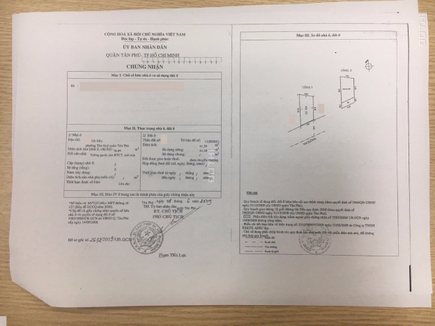 Bán nhà mặt tiền đường Gò Dầu, P. Tân Quý, Tân Phú, 4x10,5m, 1 lầu, giá 7,7 tỷ TL. 0902.773.858 12926098