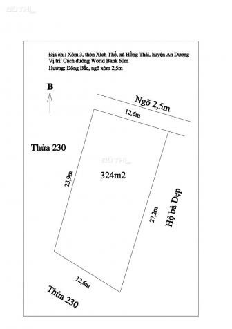 Bán 324m2 đất thổ cư cách đường World Bank 150m 12939035