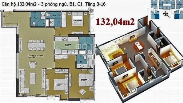 Bán căn góc 3 PN chung cư Thủy Lợi 4, Nguyễn Xí, Bình Thạnh. Diện tích 132m2 (3 PN - 3 WC) 12675887