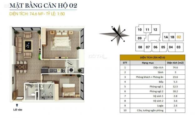 Bán căn góc 74m2, 2pn, nội thất cơ bản, giá 1,55 tỷ tại CC FLC Star Tower Quang Trung - 0946543583 12945231