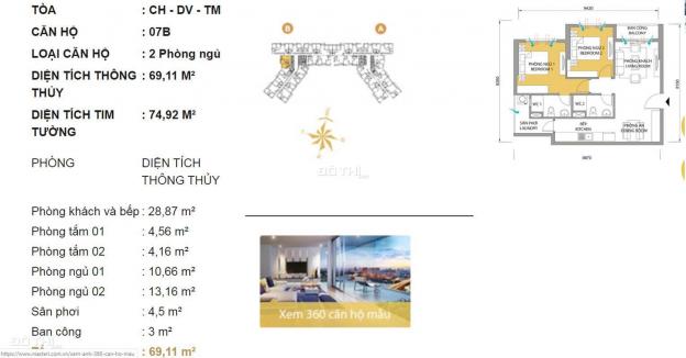 Bán căn hộ chung cư tại dự án Masteri Thảo Điền, Quận 2, Hồ Chí Minh, diện tích 74.92m2, giá 4.8 tỷ 12949828