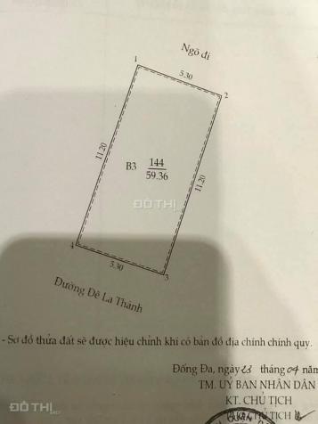 Bán nhà mặt phố Đê La Thành, gần ngã tư Ô Chợ Dừa, 60m2 * 18.5 tỷ, mặt tiền: 5.5m 12958500