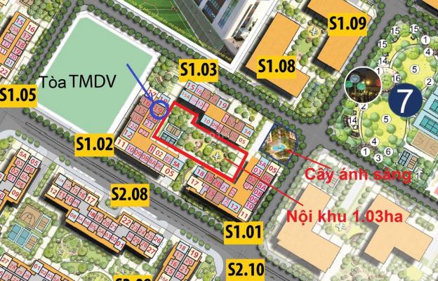Bán căn hộ 2PN ban công Đông Nam Vinhomes Gia Lâm, view nội khu 1,03ha, giá 1.681 tỷ. LH 0943357644 12971193