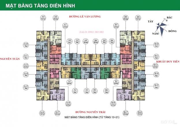 Chung cư 282 Nguyễn Huy Tưởng 64m2, 67m2, 70m2, giá từ 23 triệu/m2, làm việc TT với chủ nhà 12971580
