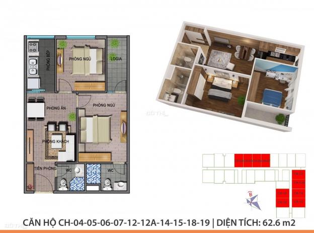 Bán căn hộ chung cư tại dự án Ecohome 3, Bắc Từ Liêm, Hà Nội giá 16 triệu/m2 12976627