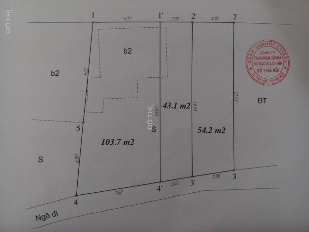 Bán đất Phú Thượng, ngõ 343, An Dương Vương 48m2 MT 3,5m, đường vào rộng 3m giá 42tr/m2, 0968135609 12935849