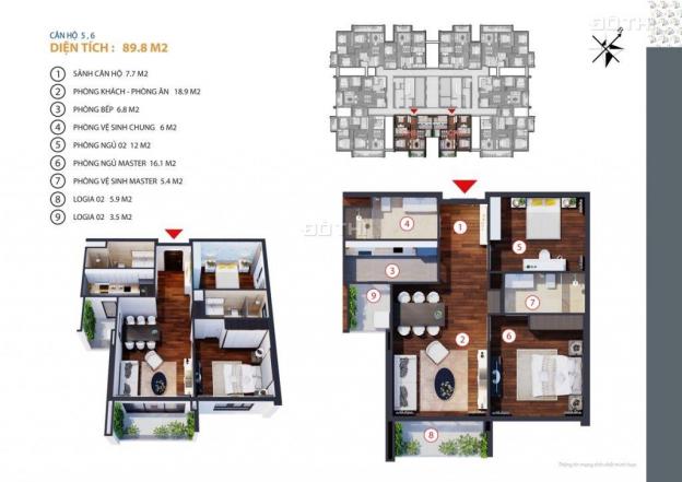 Chính chủ, cần bán căn hộ 90m2, 2 PN chung cư Golden Land 275 Nguyễn Trãi. Ban công Đông Nam 12983630