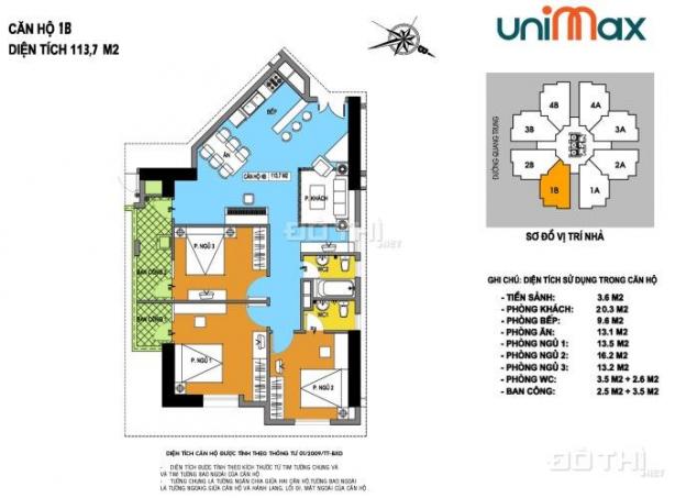 Bán căn hộ chung cư tại dự án Unimax Twin Tower, Hà Đông, Hà Nội, diện tích 115m2, giá 1.5 tỷ 12992037