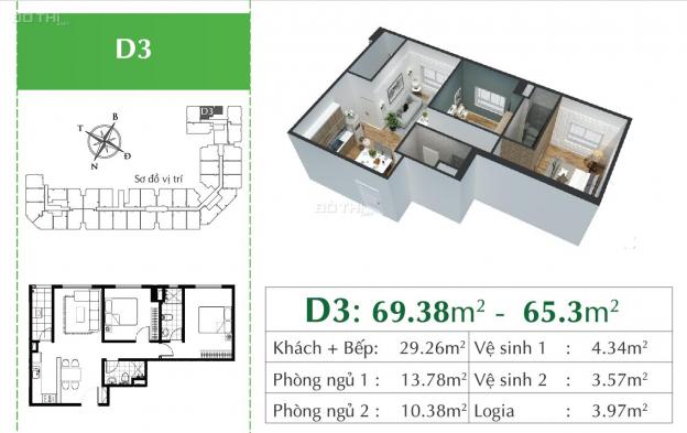 Căn hộ góc 2 phòng ngủ tuyệt đẹp, hàng hiếm dự án Eco City Việt Hưng, hỗ trợ LS 0% 24 tháng 12994824