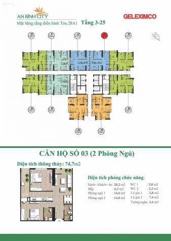 Căn hộ 02 phòng ngủ tầng thấp chung cư An Bình City 13006595