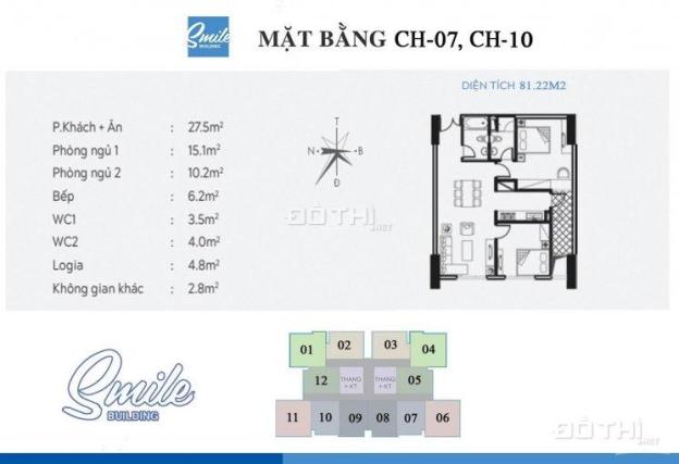 CĐT bán quỹ căn đẹp 2PN chung cư Smile Building - 1 Nguyễn Cảnh Dị, 1,822 tỷ. Hotline 0917148366 12984828