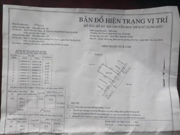 Chính chủ bán gấp đất hẻm xe hơi đường số 1, P. Tân Tạo A, Quận Bình Tân, giá siêu hot 13017407