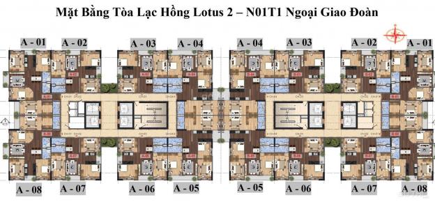 Bán căn 05 tháp B tòa N01T1 Ngoại Giao Đoàn 132m2 giá 31tr/m2 rẻ hơn CĐT 1tr/m2. LH 0983638558 13019742