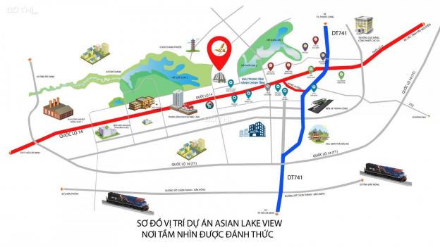 Suất nội bộ lô góc cổng chính dự án Asian Lake View Bình Phước, CK 16%, giá 1,2 tỷ Sổ hồng riêng 13028516