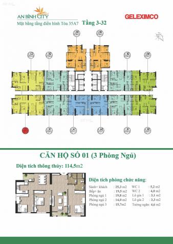 Căn hộ số 01 tòa A7, tầng trung nội thất nguyên bản chung cư An Bình City 13030417