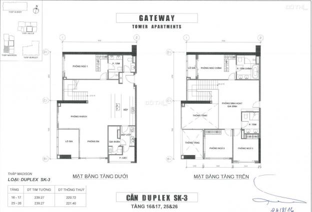 Căn hộ duplex Gateway Thảo Điền bán, gồm 4Pn rộng, dt 220m2, giá 31 tỷ 13030972