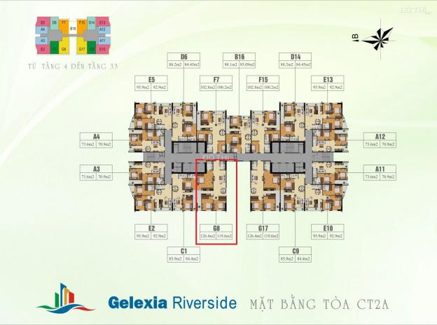 Căn hộ chung cư 3 ngủ CT2A dự án Gelexia Riverside số 885 Tam Trinh, Hoàng Mai 13033344
