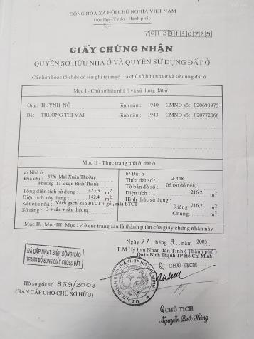 Bán nhà chính chủ tại 37/6 Mai Xuân Thưởng, P11, Quận Bình Thạnh, TP. HCM 13035599
