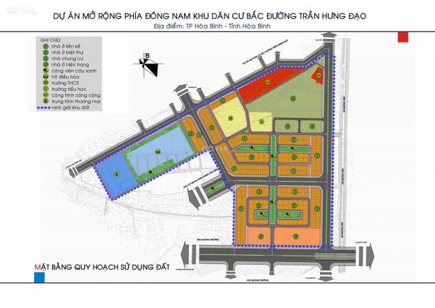 Bán đất nền trung tâm TP Hòa Bình, khu đô thị mới đường Trần Hưng Đạo. Giá 17tr/m2, call 0917658355 13038968