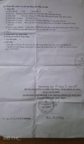 Bán nhà đất Tân An đường mặt tiền Huỳnh Thị Hiếu, Thủ Dầu Một, Bình Dương (DT 10*34,2m = 343,5m2) 13045464