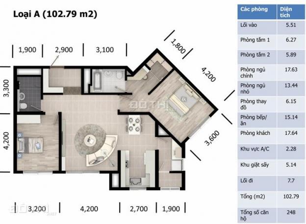 Bán căn hộ chung cư 103m2 tầng 28 BC Đông Bắc, Hyundai Hillstate Hà Đông 13050046