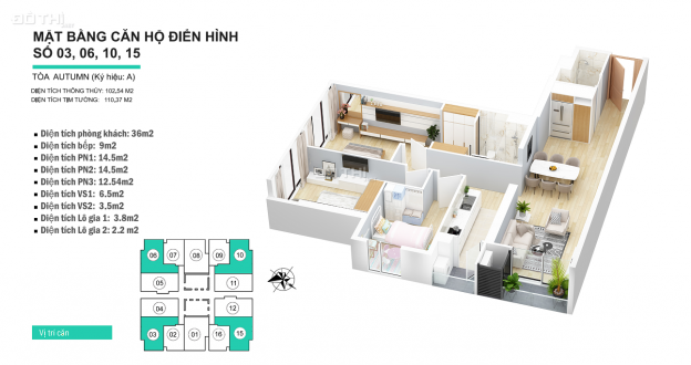 Chính chủ bán căn 110m2, 3PN, toà FS thuộc dự án GoldSeason 47 Nguyễn Tuân, giá 2,92 tỷ 13050709