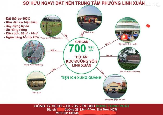 Bán đất đường Số 8, Linh Xuân DT 54m2, giá 2.35 tỷ 13073563
