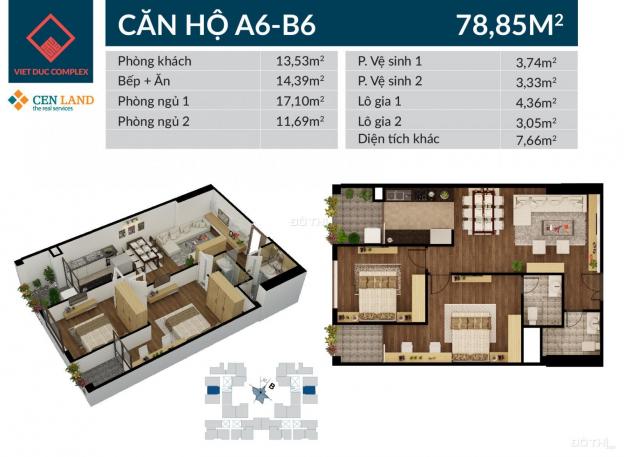 Cắt lỗ căn 2 PN tại Việt Đức Complex đối diện công viên Nhân Chính - Thanh Xuân: 0987222676 13076709