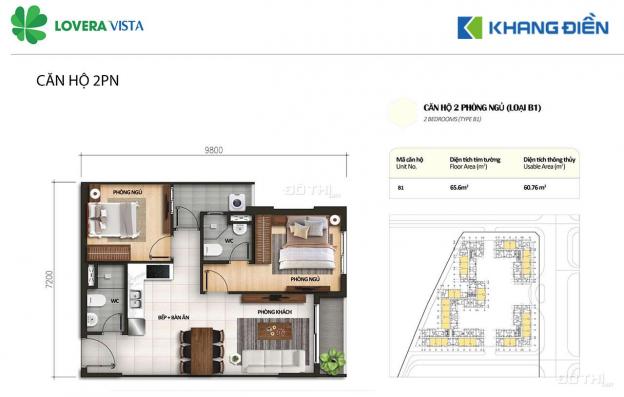 Căn hộ Lovera Vista của Khang Điền HCĐT 65 m2 - chỉ 1.9 tỷ. LH: 0908991827 13080724