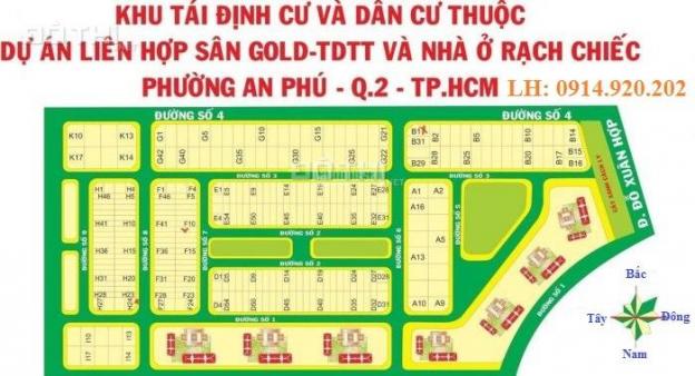 Cần bán 1 số lô đất khu tái định cư Nam Rạch Chiếc, đường Đỗ Xuân Hợp, phường An Phú, Q. 2 13081018