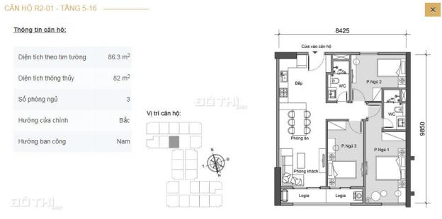 Bán căn hộ Florence, 28 Trần Hữu Dực 77m2, 2PN nội thất cao cấp giá 2.5 tỷ 13082241