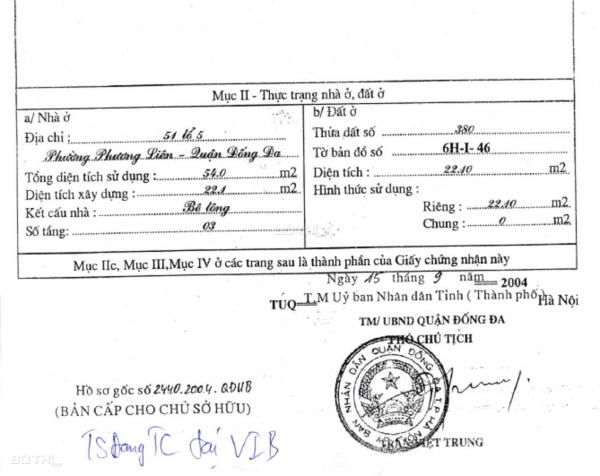 Bán nhà riêng tại phố Kim Hoa, Phường Phương Liên, Đống Đa, Hà Nội, 2.2 tỷ 13083199