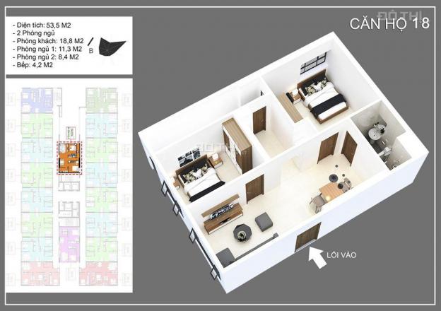 Bán căn hộ chung cư tại dự án chung cư IEC Tứ Hiệp, Thanh Trì, Hà Nội, DT 53m2, giá 16 tr/th 13094509