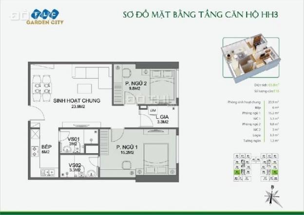 Bán căn chung cư FLC Garden Đại Mỗ, diện tích 66m2, 2PN, gần cạnh Aeon Mall 12981456