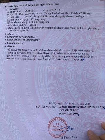 Chính chủ bán đất 39,9m2 tại Yên Vĩnh, Kim Chung, Hoài Đức, Hà Nội, gần UBND, ô tô vào nhà 13109214