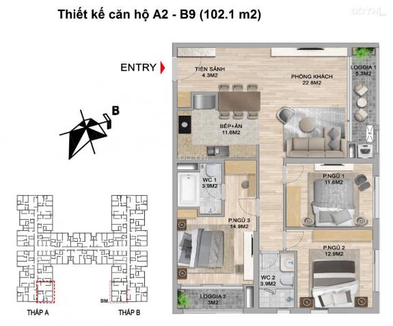 Bán căn góc 104m2, tầng trung, full đồ dự án The Zei Mỹ Đình, miễn phí 2 năm DV, CK 5%, quà 70tr 13114866