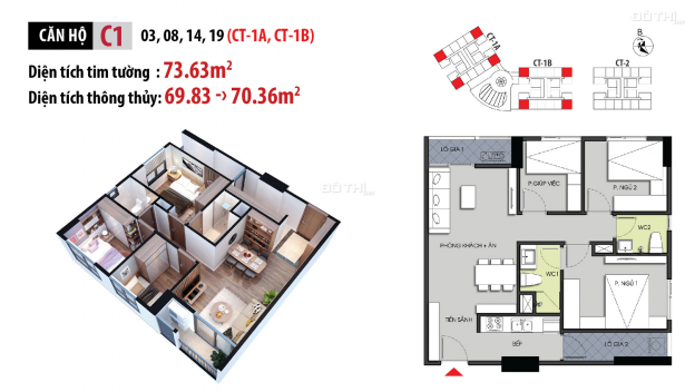 Chính chủ bán căn góc 3 phòng ngủ chung cư Hateco Apollo Xuân Phương, giá thỏa thuận 13120237