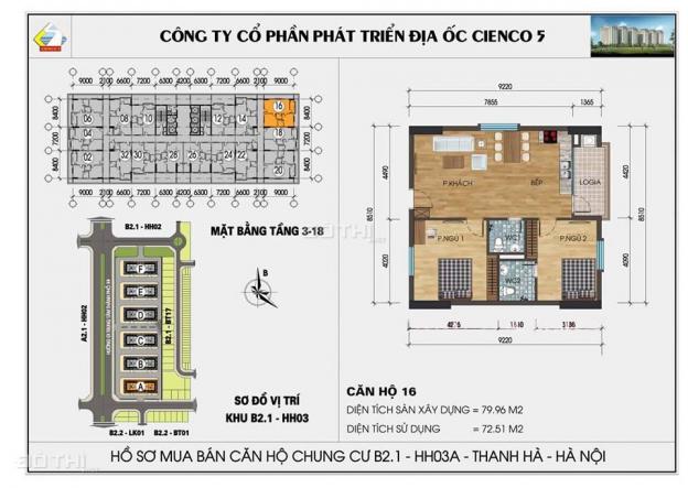 Sàn BĐS Mường Thanh: Bán hơn 50 căn hộ chung cư Thanh Hà Mường Thanh diện tích 47 - 83m2 13121992