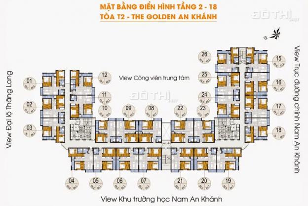 Chính chủ cần bán nhanh, gấp CH 63m2, 2 ngủ 18T2 The Golden An Khánh, Hoài Đức, 1.15 tỷ 13128139