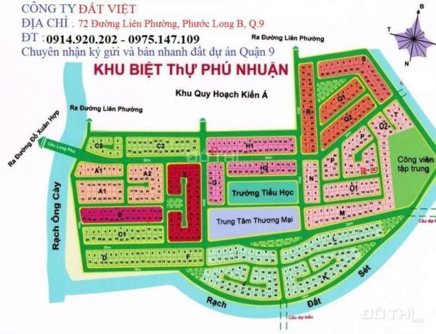 Bán đất dự án Phú Nhuận, Quận 9, lô D, DT 293m2, đường 20m, giá rẻ cần bán, LH 0975.147.109 13135927