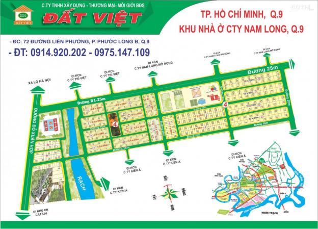 Bán đất khu dân cư Nam Long Quận 9 sổ hồng, DT 4,5x20m, 7x20m; 12x20m, vị trí đẹp 13066174