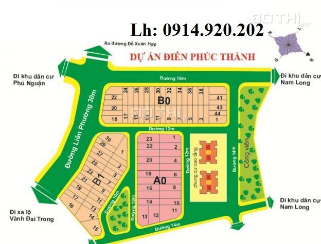 Bán đất dự án Điền Phúc Thành, Quận 9, đường lớn 20m, lô B0, giá 120 tr/m2 8953374