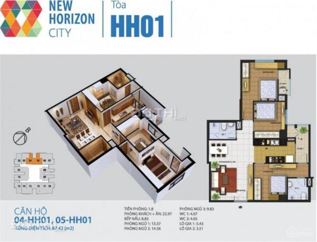 Chuyển nhượng gấp căn 3 phòng ngủ tòa HH1 chung cư New Horizon 87 Lĩnh Nam 13166522