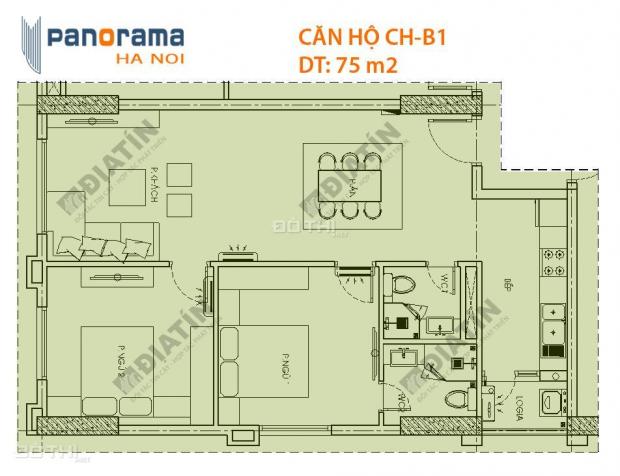 Bán căn 2 phòng ngủ, 75m2 tòa CT1B chung cư Panorama Hoàng Văn Thụ 13174334