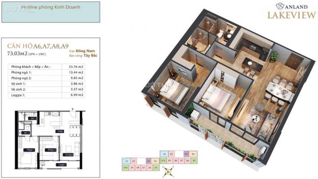 Bán căn hộ 73m2, 2PN, 2VS. Nằm sát công viên Thiên Văn Học, view Aeon Mall 13187601