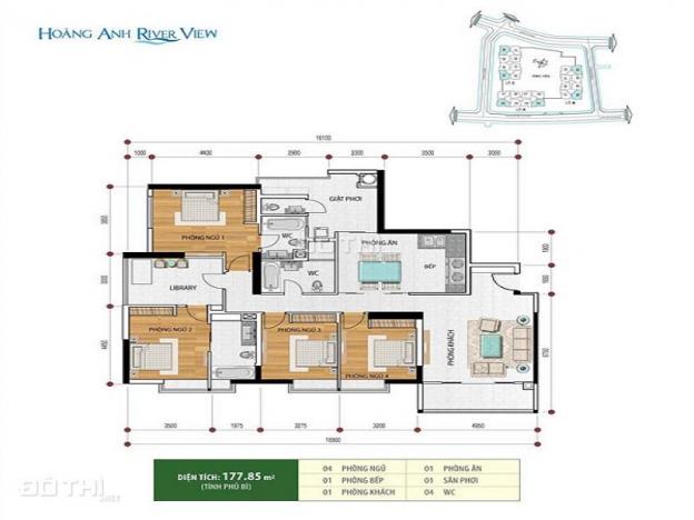 Căn hộ Hoàng Anh River View toà C loại 4PN, DT 177m2 bán với giá hợp lí 13191852