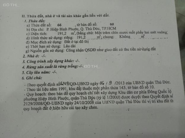 Bán gấp nhà 1 trệt, 1 lầu vị trí đẹp đường Hiệp Bình 192m2, sổ đỏ riêng 13128401