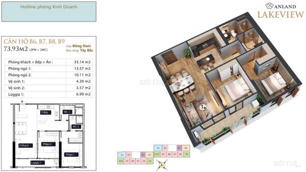 Cần bán căn hộ 73m2,2pn, 2vs. Chung cư Anland Lake View, giá tốt 13204306