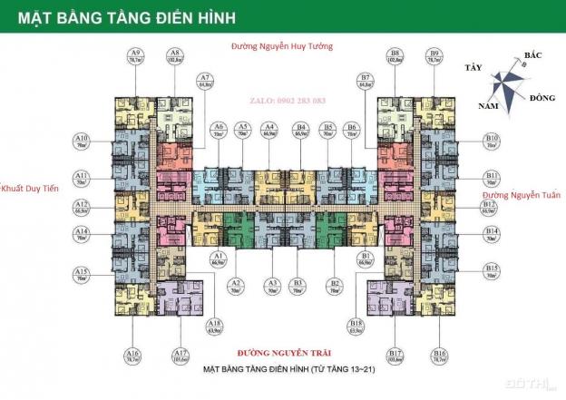 Cần bán căn hộ chung cư 282 Nguyễn Huy Tưởng, căn hộ 70m2 tầng 20 giá 23.5 tr/m2 13209113